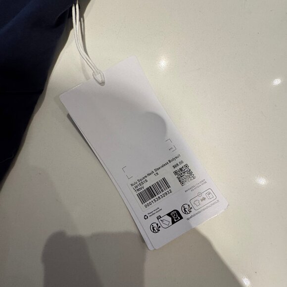 NWT lululemon ultra soft Nulu Wundermost Square-Neck Bodysuit Navy Sz 1X - Picture 8 of 9